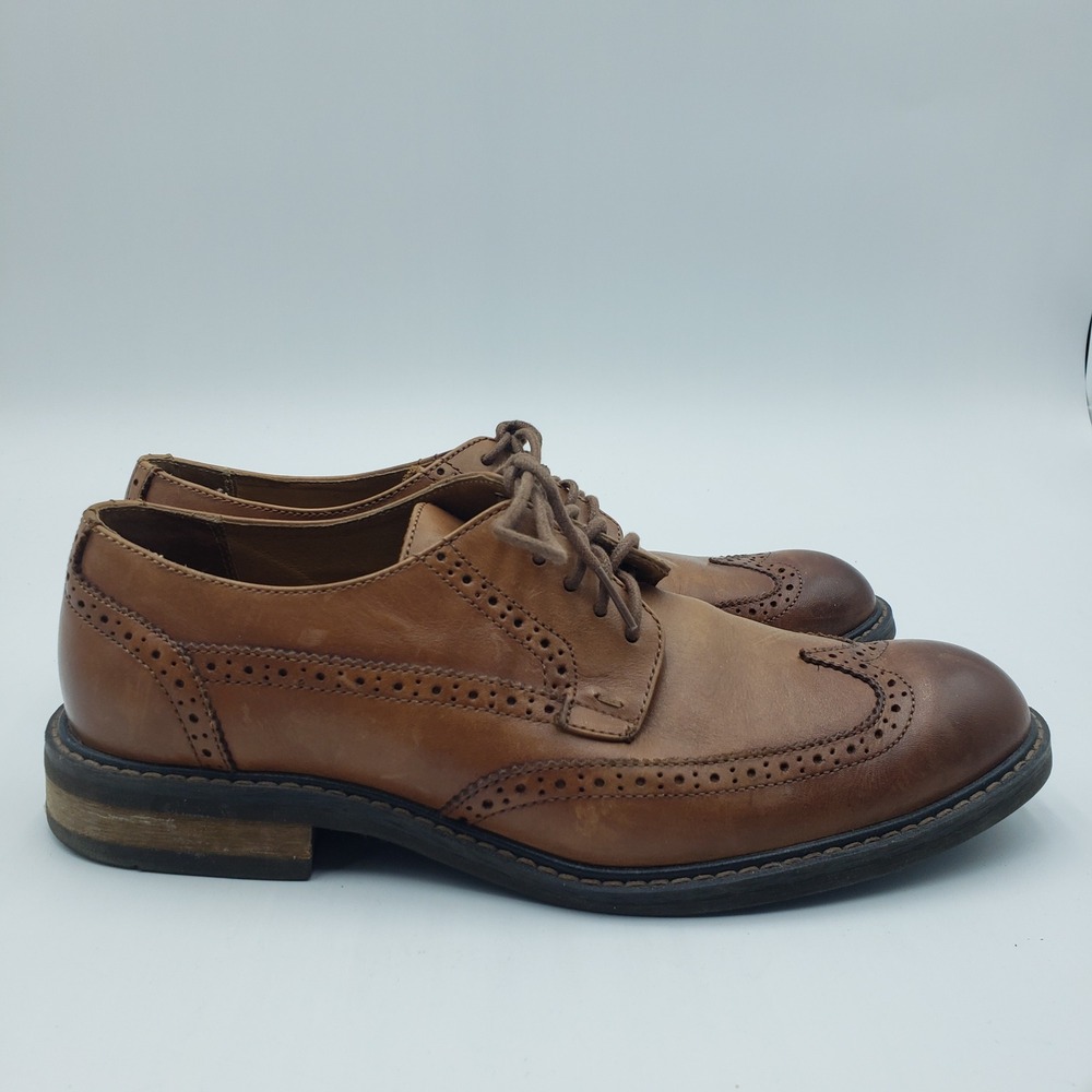 Vionic‎ Bruno Wingtip Oxford Dress Shoes Mens Size  9 Tan Brown Leather Lace Up